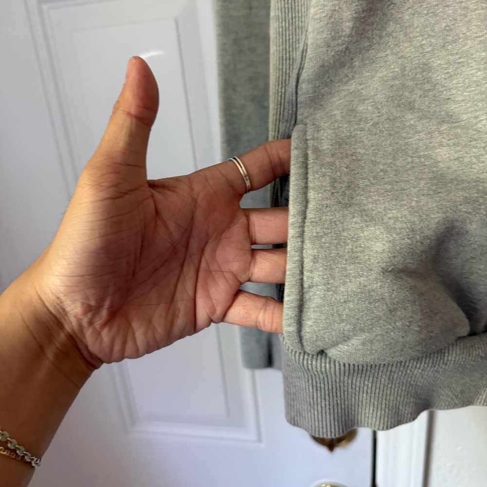 ALIFE heather grey logo‎ boxy cropped crew neck knit terry cotton pullover - Picture 2 of 7
